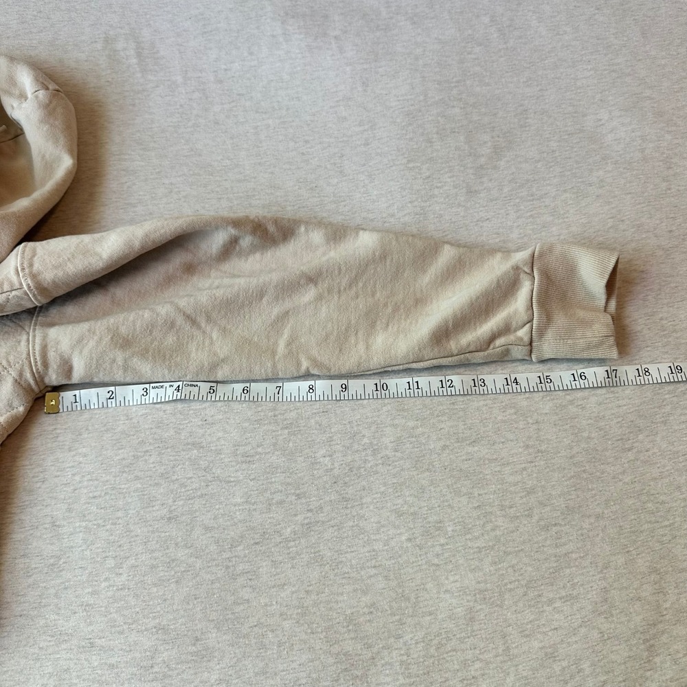 Wild Fable Women Tan Quilted Panel Cropped Hoodie Sweatshirt Size M RN17730 - Picture 7 of 8